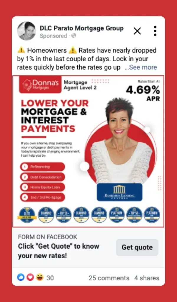Donna Lewczuk's Facebook ad