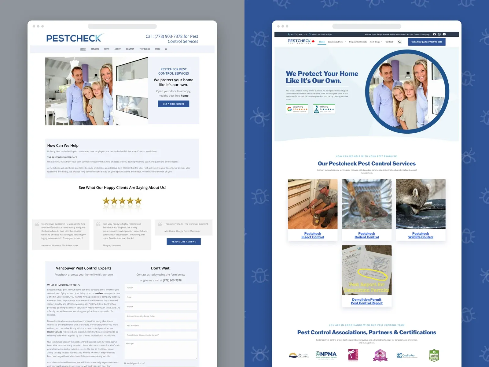 Pestcheck's new website