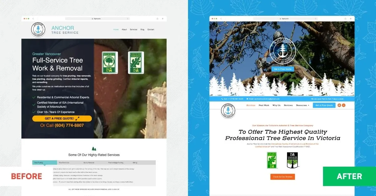 Anchor Tree Service's new website