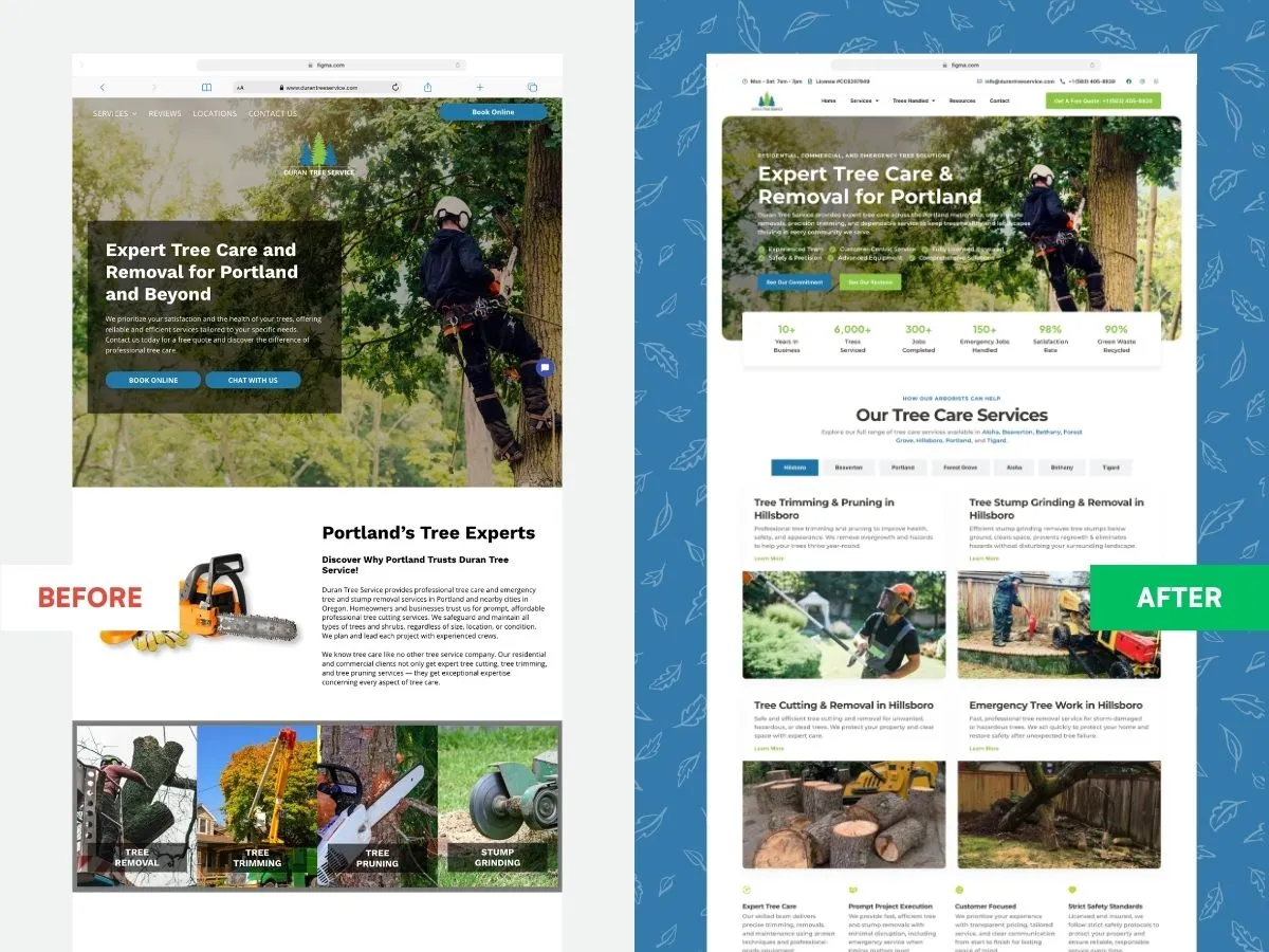 Duran Tree Service's new website