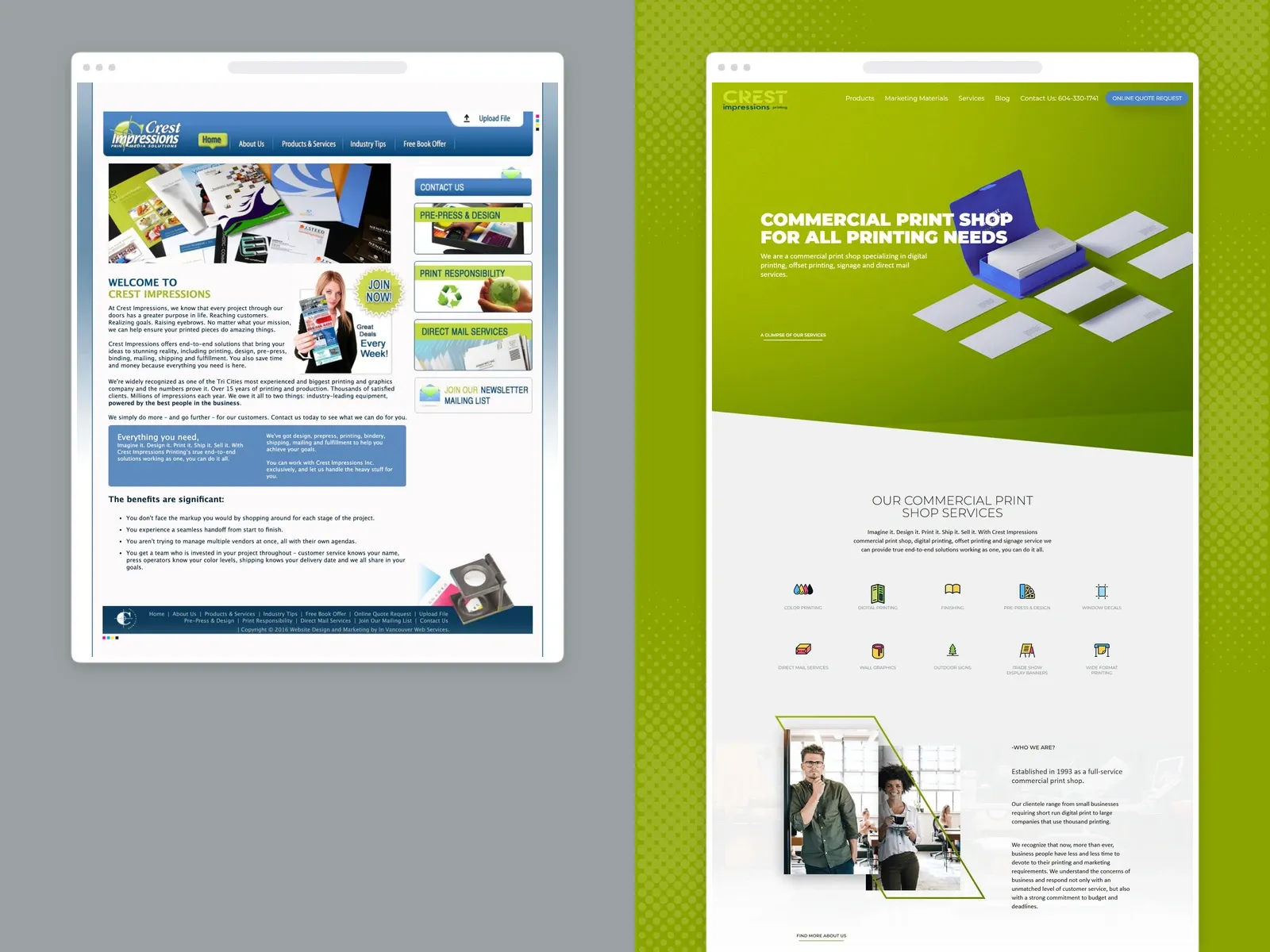 Crest Impressions's new website