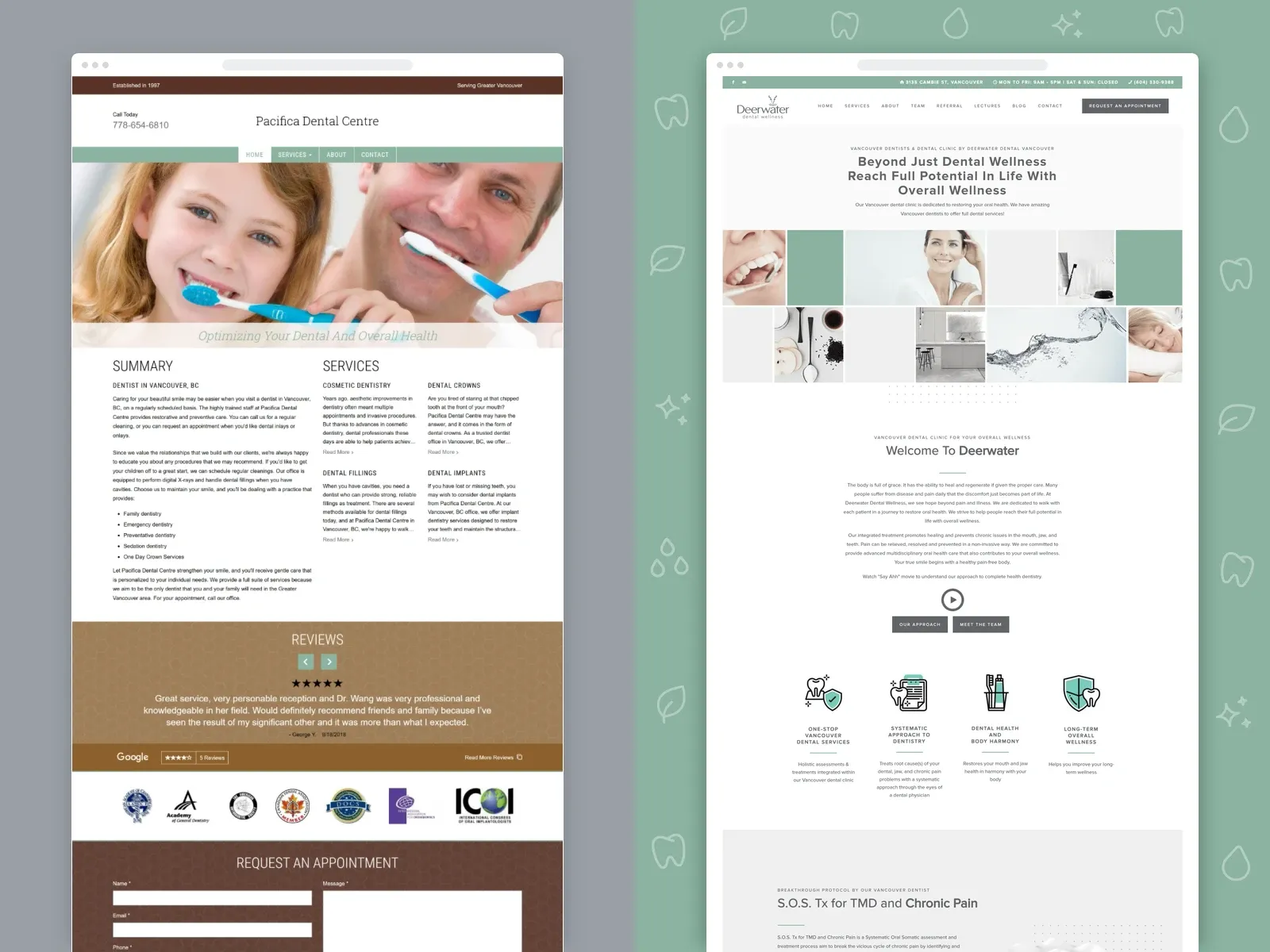 Deerwater Dental Wellness's new website