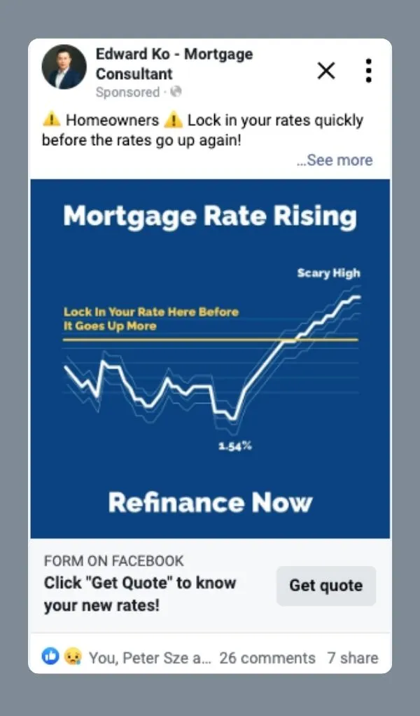 Edward Ko's Facebook ad