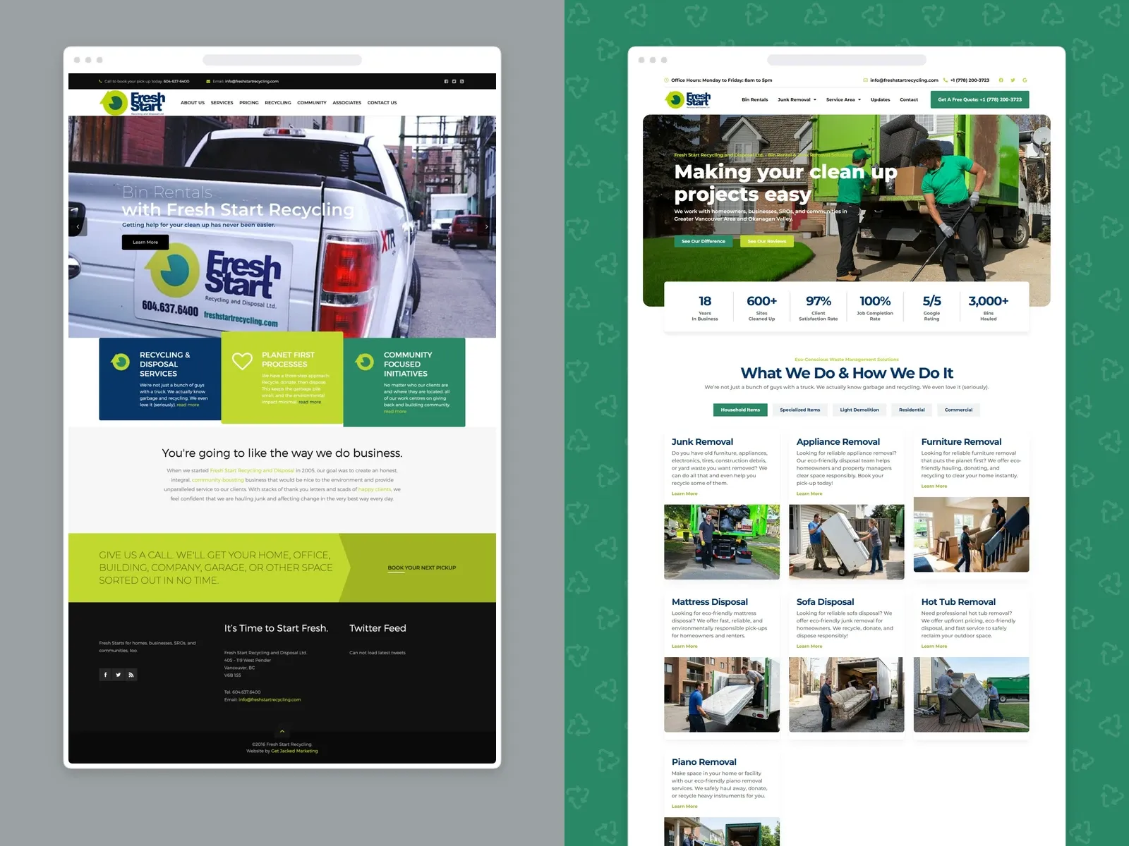 Fresh Start Recycling's new website