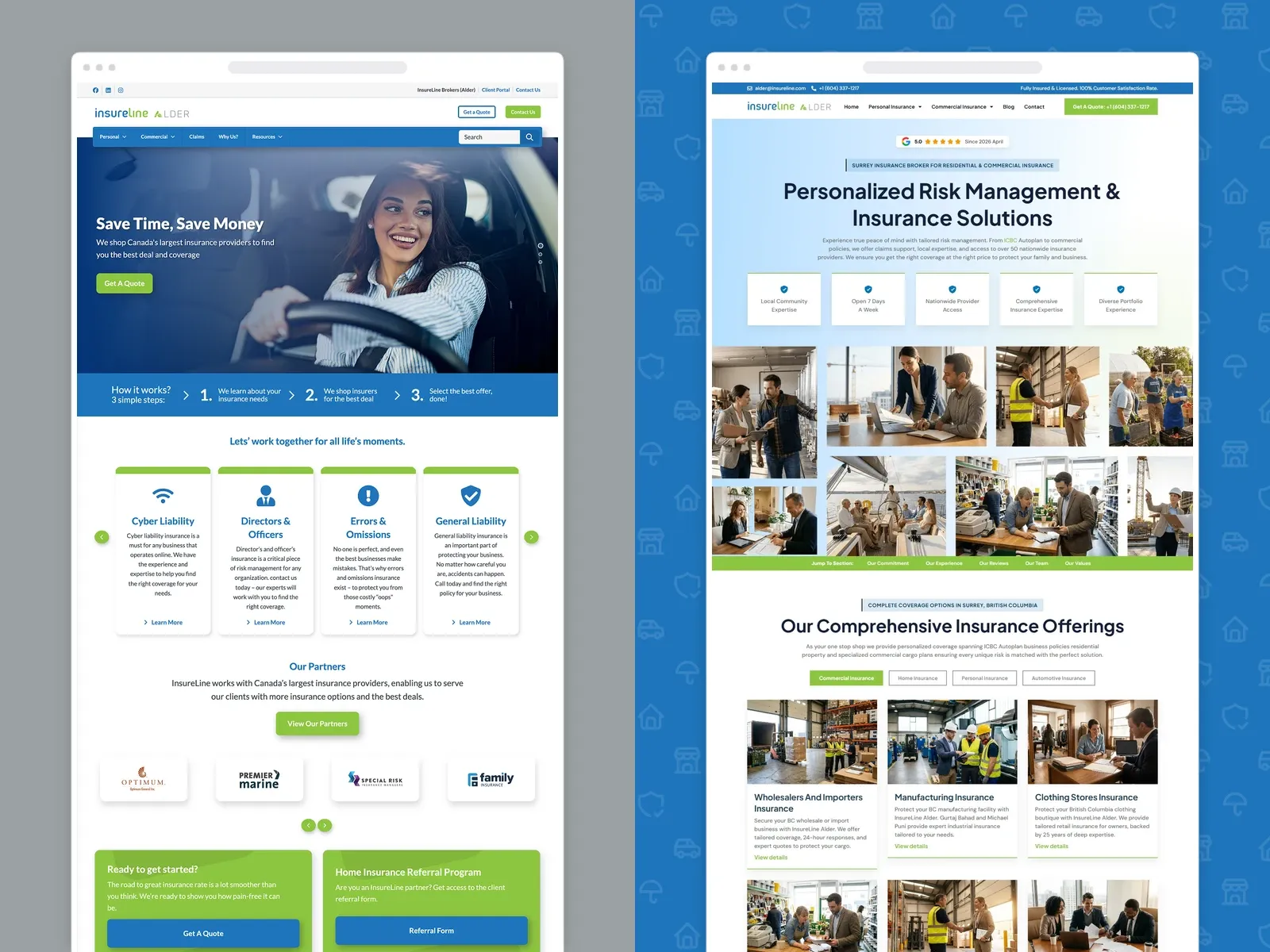 Insureline Alder's new website