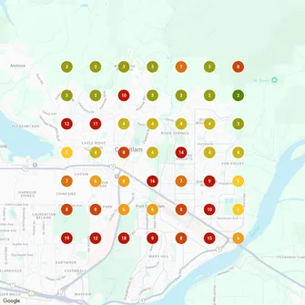 Starting near the bottom in Coquitlam