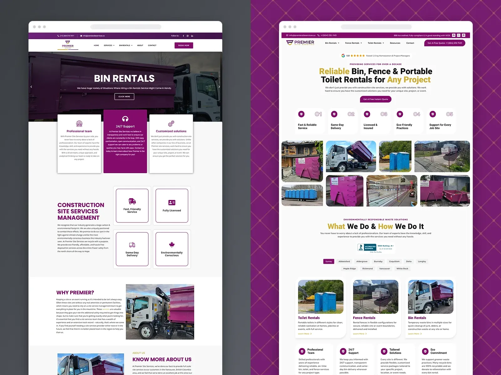 Premier Site Services's new website