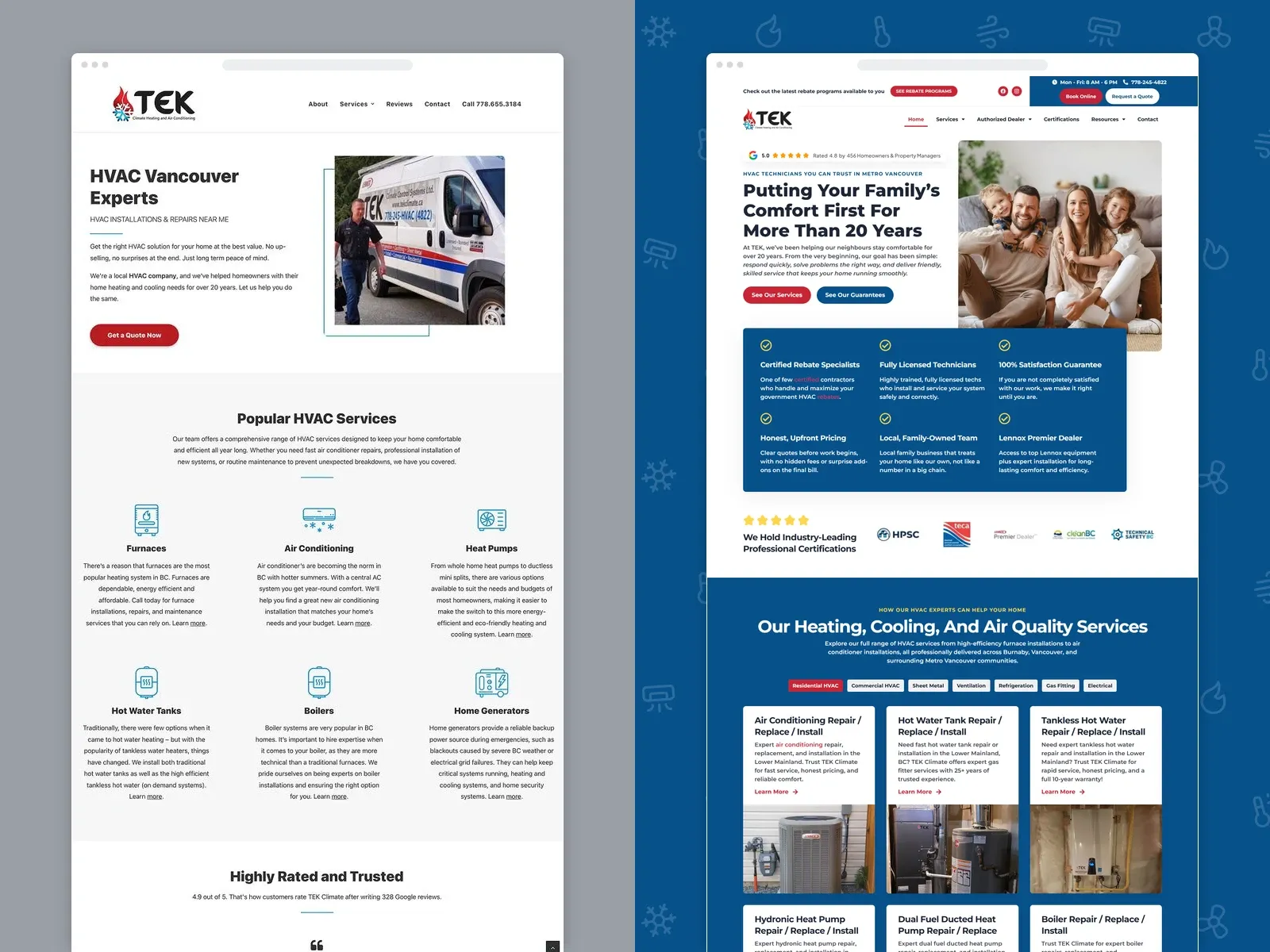 TEK Climate's new website