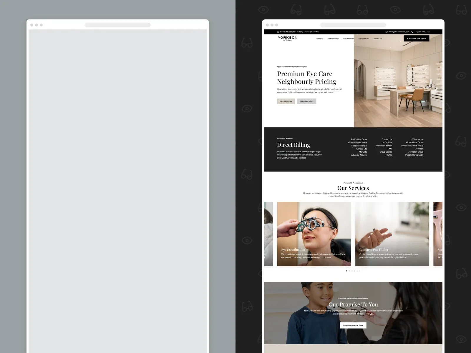 Yorkson Optical's new website