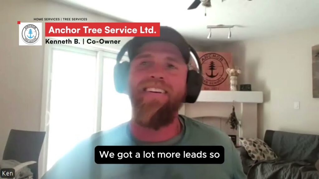 Kenneth Babineau, Co-Owner of Anchor Tree Service, speaking in a video testimonial